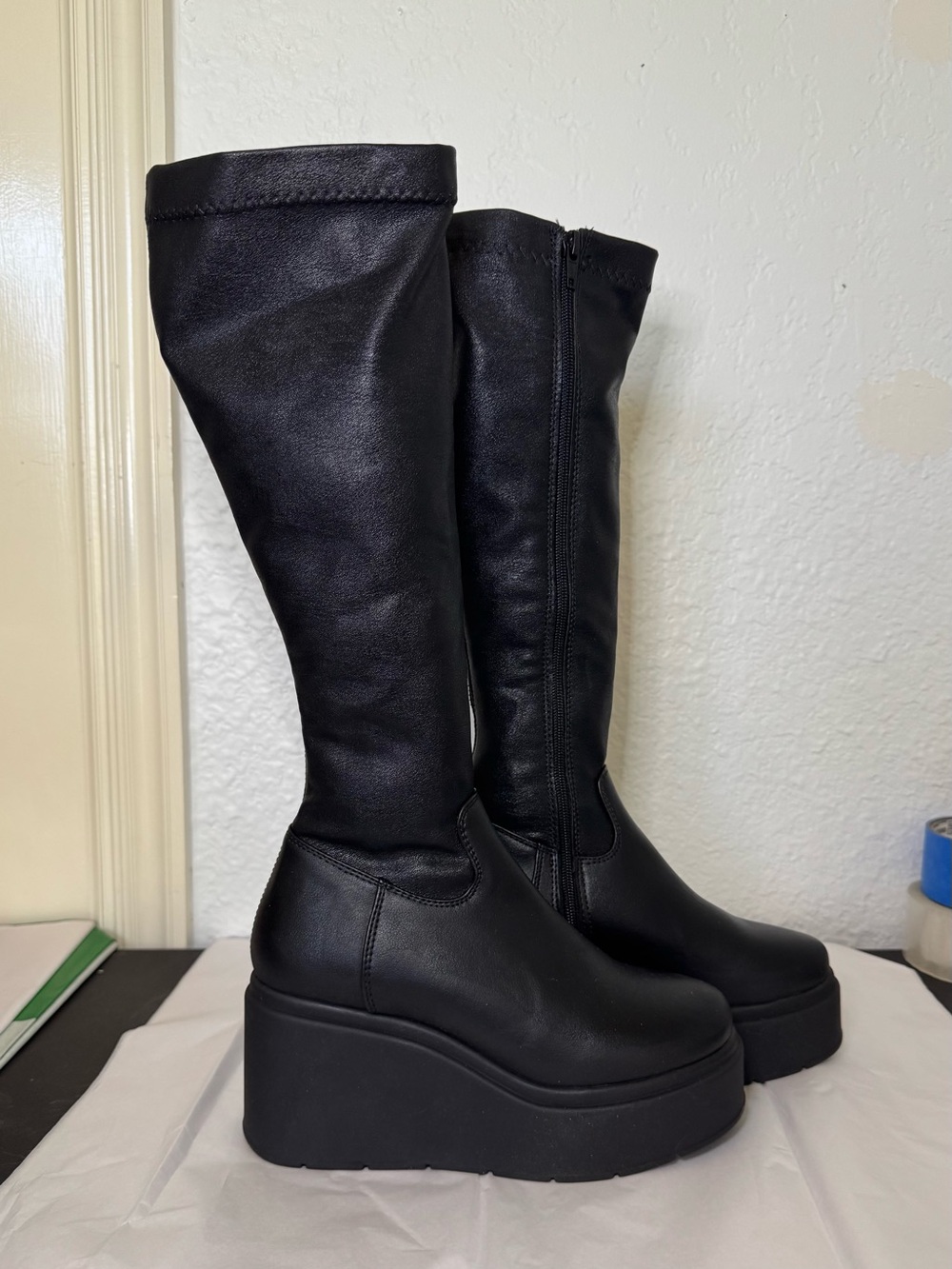 Steve Madden Black wedge Knee-High Boots